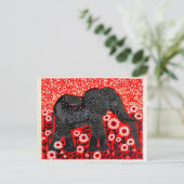 Kleurrijke Abstracte olifant met rode bloemen Feestdagenkaart (Staand voorkant)
