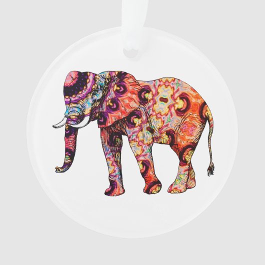 Kleurrijke abstracte olifant ornament (voorkant)