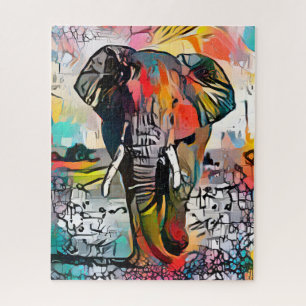 Kleurrijke Abstracte olifant Uitdagende harde vl Legpuzzel