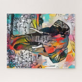 Kleurrijke Abstracte olifant | Uitdagende harde vl Legpuzzel (Horizontaal)