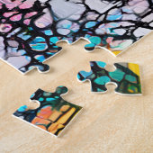 Kleurrijke Abstracte olifant | Uitdagende harde vl Legpuzzel (Zijkant)