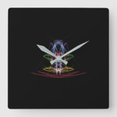 Kleurrijke, abstracte ontwerpwandklok vierkante klok (Voorkant)