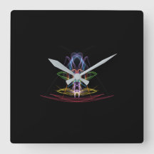 Kleurrijke, abstracte ontwerpwandklok