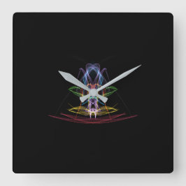 Kleurrijke, abstracte ontwerpwandklok vierkante klok