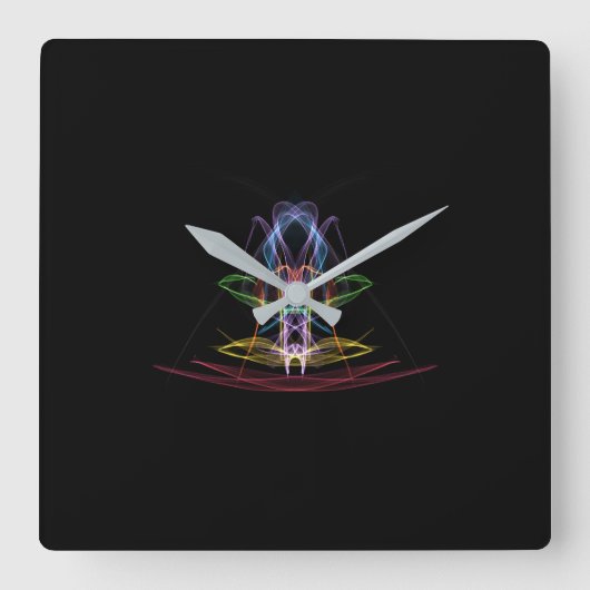 Kleurrijke, abstracte ontwerpwandklok vierkante klok (Voorkant)
