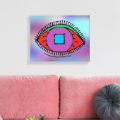 Kleurrijke Abstracte oogtekening Canvas Afdruk (Insitu (Woonkamer))