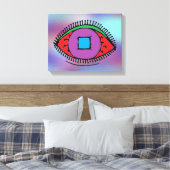 Kleurrijke Abstracte oogtekening Canvas Afdruk (Insitu (Slaapkamer))