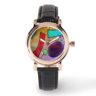 Kleurrijke Abstracte oorbare kunst Horloge