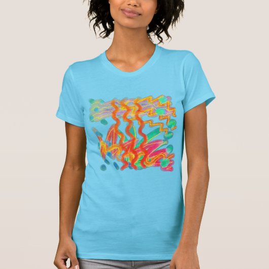 Kleurrijke Abstracte oorbare kunst T-shirt (Voorkant)