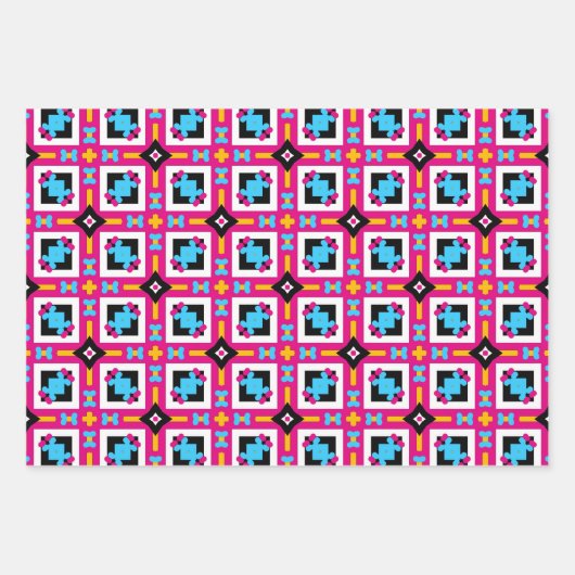 Kleurrijke, Abstracte, op kunst geometrische patro Inpakpapier Vel (Voorkant 2)