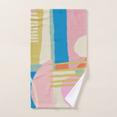 Kleurrijke Abstracte organische vormen Lines Boho  Bad Handdoek (Handdoek)