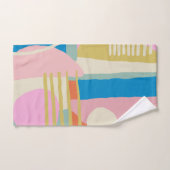 Kleurrijke Abstracte organische vormen Lines Boho  Bad Handdoek (Handdoek)