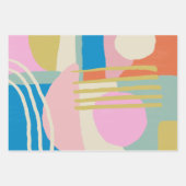 Kleurrijke Abstracte organische vormen Lines Boho  Inpakpapier Vel (Voorkant 3)