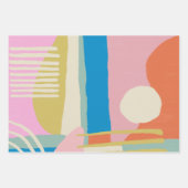 Kleurrijke Abstracte organische vormen Lines Boho  Inpakpapier Vel (Voorkant 2)
