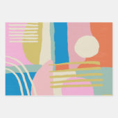 Kleurrijke Abstracte organische vormen Lines Boho  Inpakpapier Vel (Voorkant)