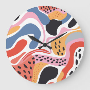 Kleurrijke Abstracte Organische Vormen Modern Patr Grote Klok