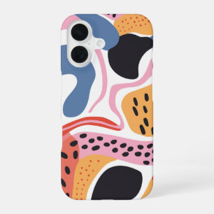 Kleurrijke Abstracte Organische Vormen Modern Patr iPhone 16 Hoesje