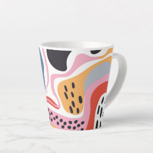 Kleurrijke Abstracte Organische Vormen Modern Patr Latte Mok
