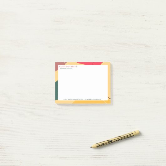 Kleurrijke abstracte organische vormen post-it® notes (Op bureau)