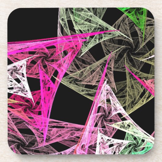 Kleurrijke Abstracte origami Bier Onderzetter (Voorkant)