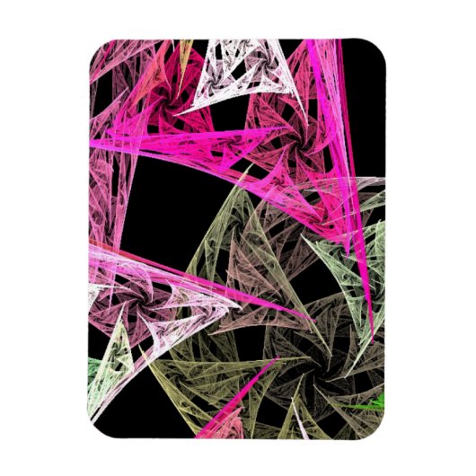 Kleurrijke Abstracte origami Magneet (Verticaal)