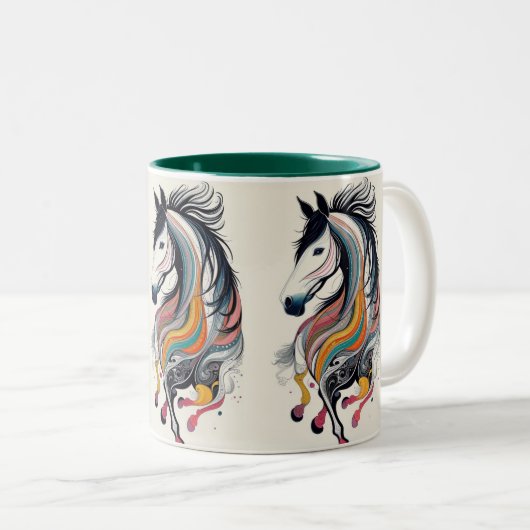 Kleurrijke Abstracte Paard Mok (Voorkant rechts)