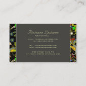 Kleurrijke Abstracte pacocks op zwarte achtergrond Visitekaartje (Achterkant)