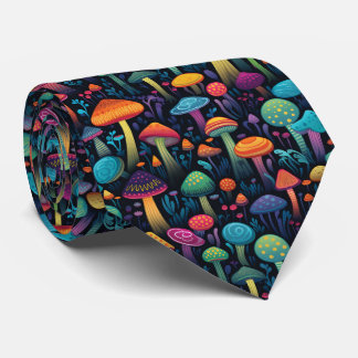 Kleurrijke Abstracte paddenstoelen Stropdas