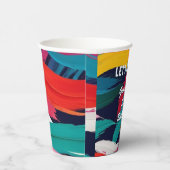 Kleurrijke Abstracte Paint Effect Party Papieren Bekers (Rechts)