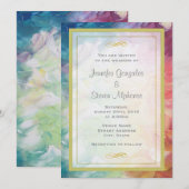 Kleurrijke Abstracte Paint Wedding Kaart (Voorkant / Achterkant)