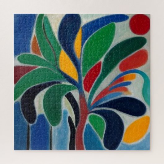 Kleurrijke Abstracte Palmboom Legpuzzel (Verticaal)