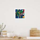 Kleurrijke Abstracte Palmboom Poster (Keuken)