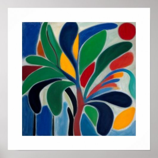 Kleurrijke Abstracte Palmboom Poster (Voorkant)