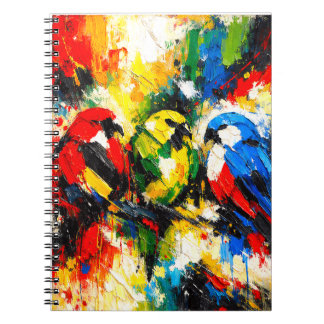 Kleurrijke Abstracte Papegaaien Tropische Vogels K Notitieboek