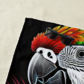 Kleurrijke Abstracte papegaaientekening Strandlaken (In situ)