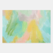 Kleurrijke Abstracte pastel roze Blauwgroen salie  Inpakpapier Vel (Voorkant 3)