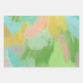 Kleurrijke Abstracte pastel roze Blauwgroen salie  Inpakpapier Vel (Voorkant 2)