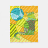 Kleurrijke Abstracte Patchwork Kat Fleece Deken (Voorkant)