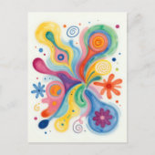 Kleurrijke Abstracte Patronen Briefkaart (Voorkant)