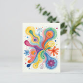Kleurrijke Abstracte Patronen Briefkaart (Staand voorkant)