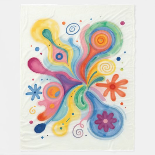 Kleurrijke Abstracte Patronen Fleece Deken (Voorkant)