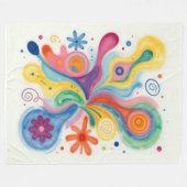 Kleurrijke Abstracte Patronen Fleece Deken (Voorkant (Horizontaal))