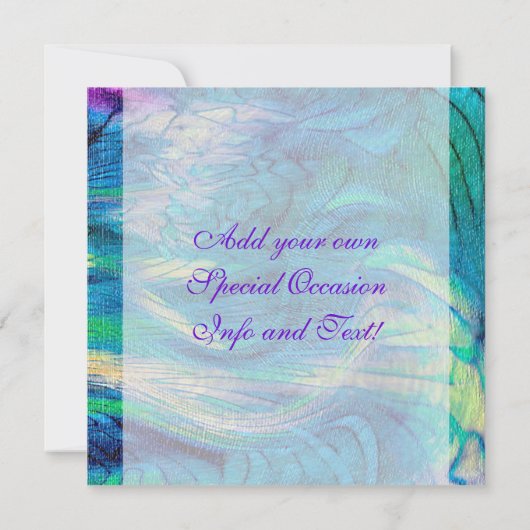 Kleurrijke Abstracte Peacock Art-aankondigingen Save The Date (Achterkant)