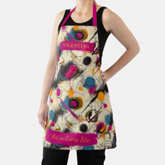 Kleurrijke Abstracte penseelstreek met aangepaste Schort (Insitu)