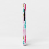 Kleurrijke Abstracte penseelstreken - Mint & Roze  Case-Mate iPhone Case (Achterkant/links)