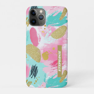 Kleurrijke Abstracte penseelstreken - Mint & Roze  Case-Mate iPhone Case