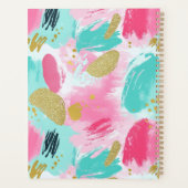 Kleurrijke Abstracte penseelstreken - Mint & Roze Planner (Achterkant)