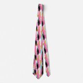 Kleurrijke Abstracte penseelstreken - Mint & Roze Stropdas (Voorkant)