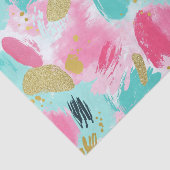 Kleurrijke Abstracte penseelstreken - Mint & Roze Tissuepapier (Detail)