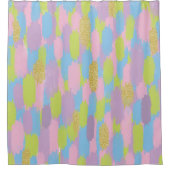 Kleurrijke Abstracte penseelstreken Patroon Monogr Douchegordijn (Voorkant)